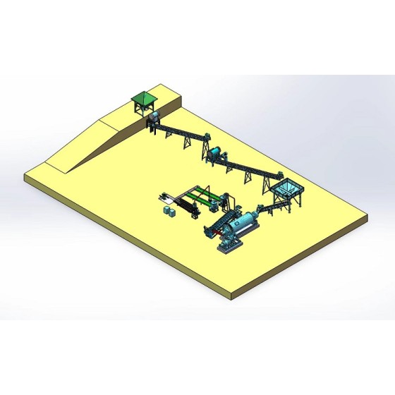 Processo di separazione di gravità del minerale d'oro di roccia